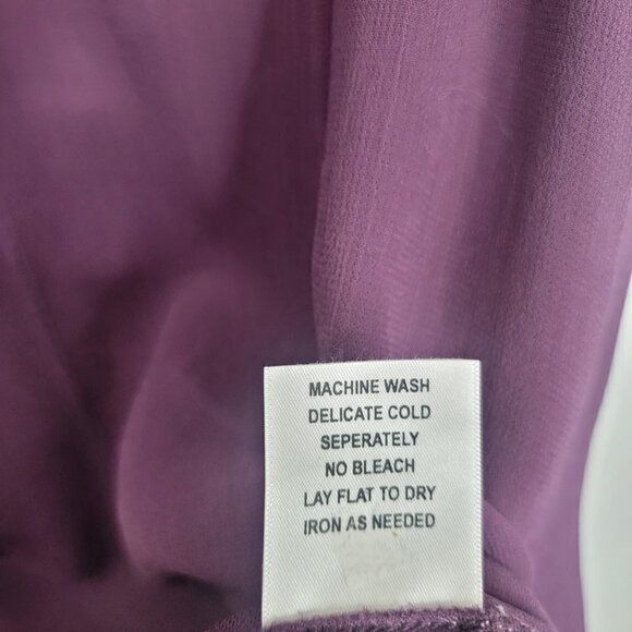 Plum Purple Sheer Cap Sleeve Multiple layer Blouse - Picture 11 of 15
